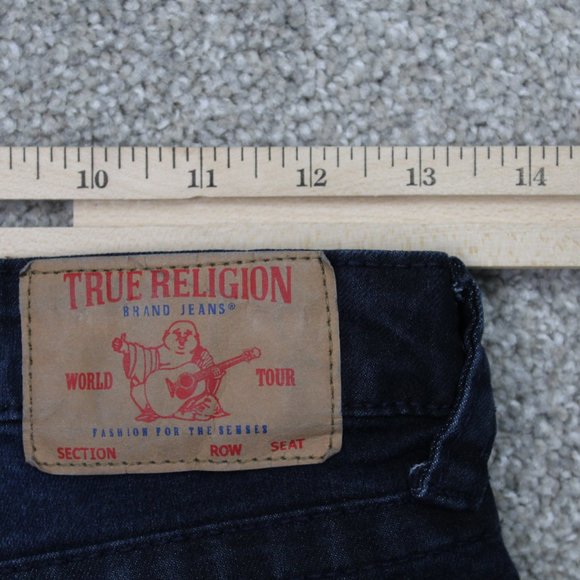 True Religion Geno Jeans Womens 12 Blue Relaxed Slim Cotton Stretch w/28" inseam - Picture 7 of 13
